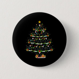 Badminton Sports Lover Lighting Badminton Christma 2 Inch Round Button