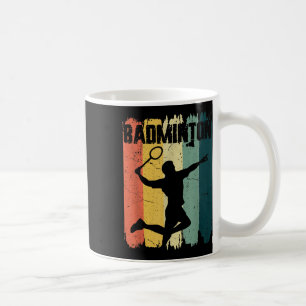 Badminton Sports Retro Vintage Badminton Player Coffee Mug