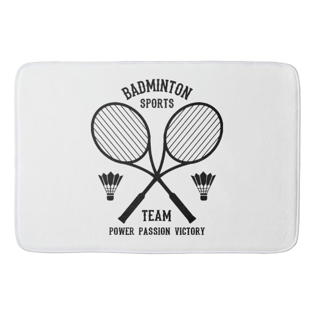 Badminton Sports Team Bath Mat (Front)