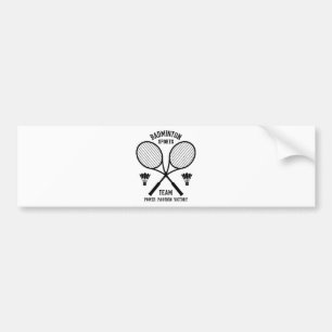 Badminton Sports Team Bumper Sticker