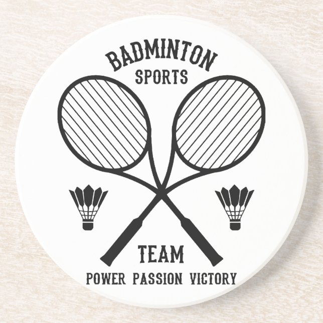 Badminton Sports Team Coaster (Front)