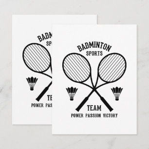 Badminton Sports Team Enclosure Card