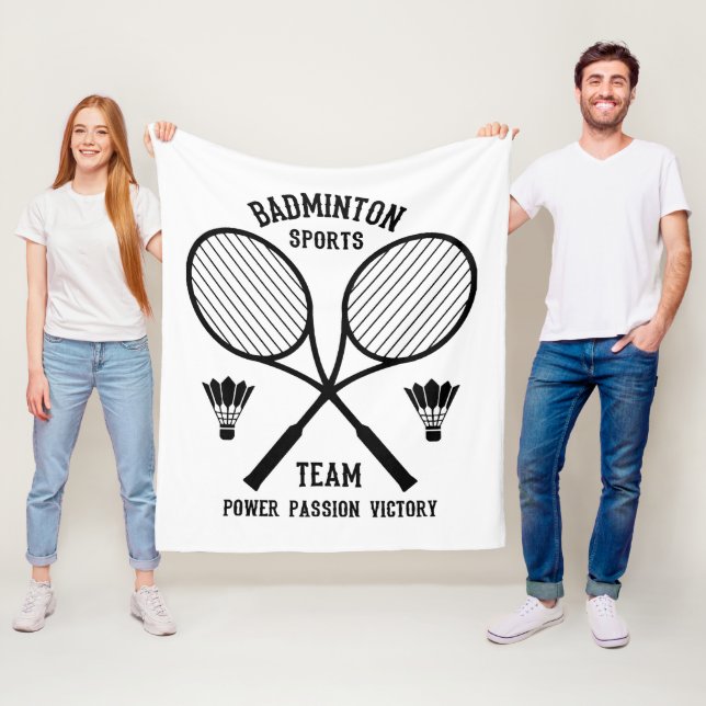 Badminton Sports Team Fleece Blanket (In Situ)