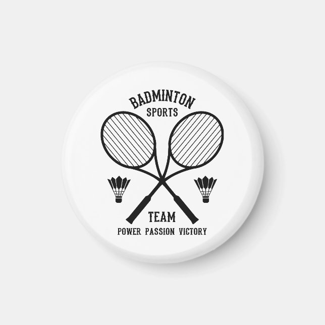 Badminton Sports Team Magnet (Front)
