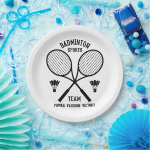 Badminton Sports Team Paper Plate
