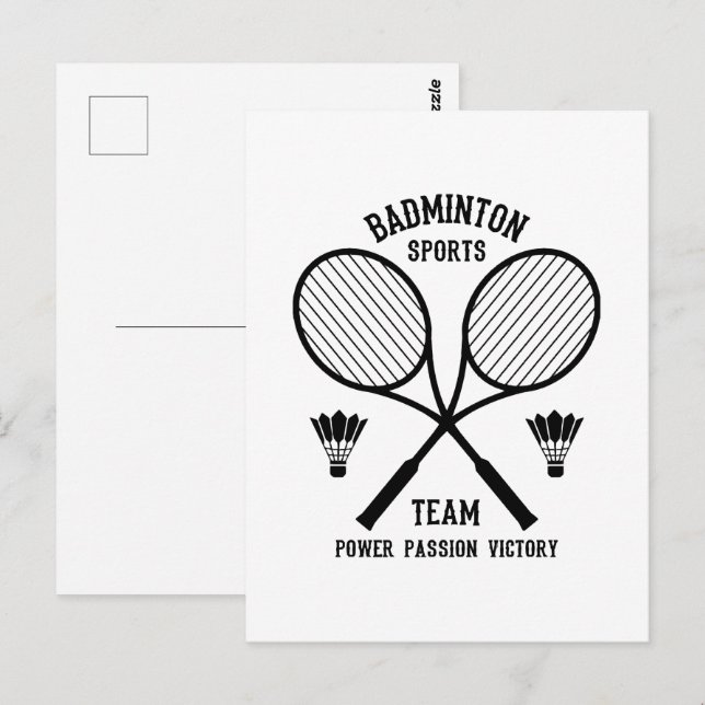 Badminton Sports Team Postcard (Front/Back)