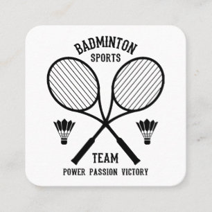 Badminton Sports Team Square Business Card