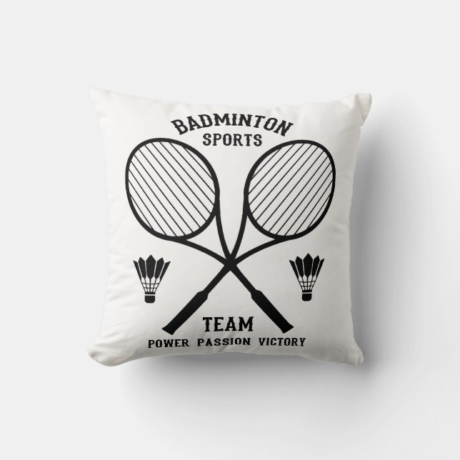 Badminton Sports Team Throw Pillow (Front)