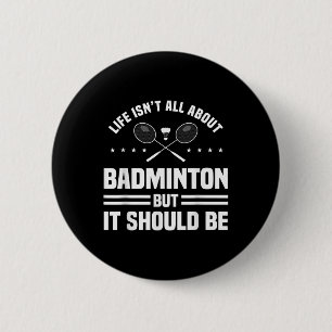 Badminton Sportsperson Game Sport Player Athlete R 2 Inch Round Button