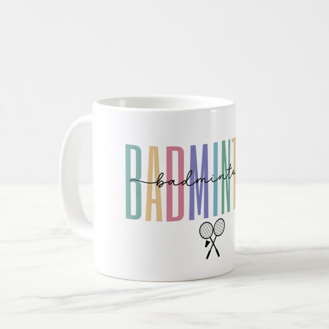 Badminton Sporty & Stylish Coffee Mug (Front Left)