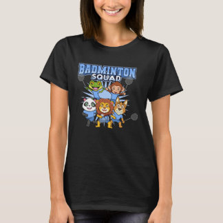 Badminton Squad Animal Badminton Racket Sports T-Shirt
