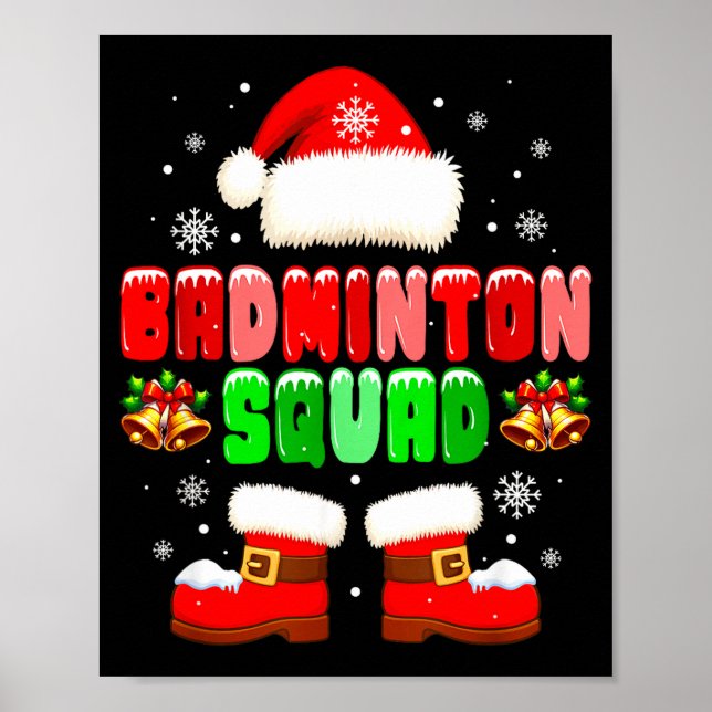 Badminton Squad Costume Christmas Player Team Funn Poster (Front)