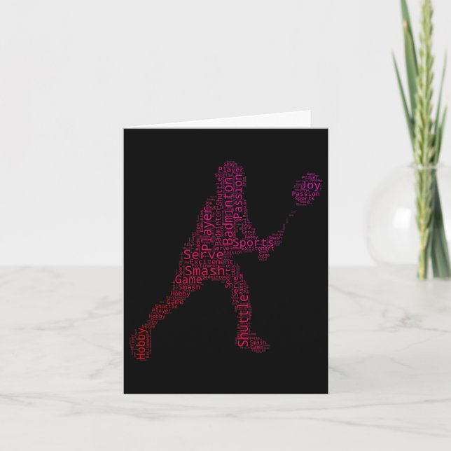 Badminton Squash Badminton Player Shuttle  Card (Front)