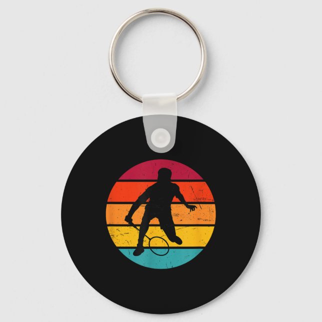 Badminton Squash Shuttle Womens Badminton Player  Keychain (Front)