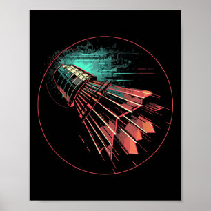 Badminton Steampunk Shuttle Player  Poster