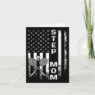Badminton Step Mom American Flag Vintage Christmas Card