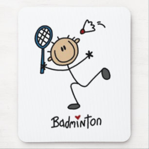 Badminton Stick Figure Mouse Pad
