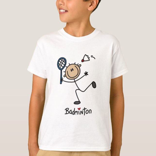 Badminton Stick Figure T-Shirt (Front)