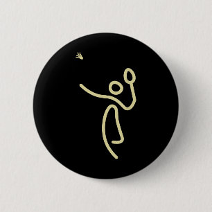 Badminton Stick Man – Shuttle Gift Idea  2 Inch Round Button