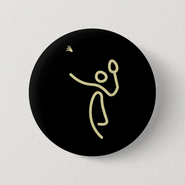 Badminton Stick Man – Shuttle Gift Idea  2 Inch Round Button (Front)