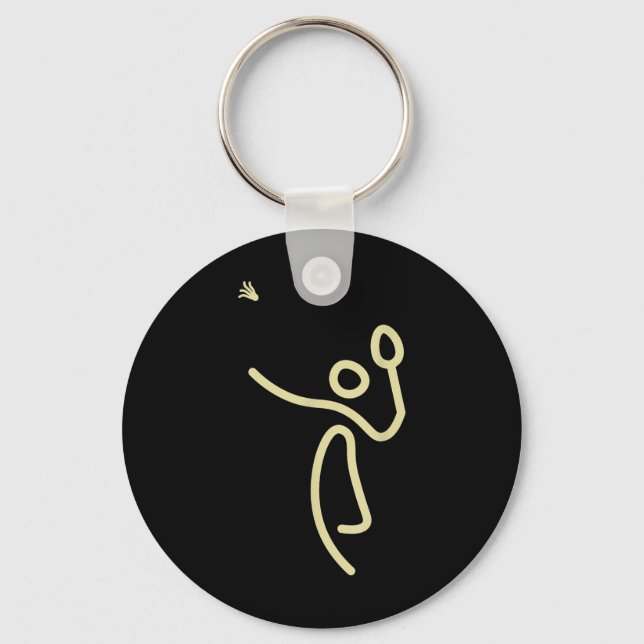 Badminton Stick Man – Shuttle Gift Idea  Keychain (Front)