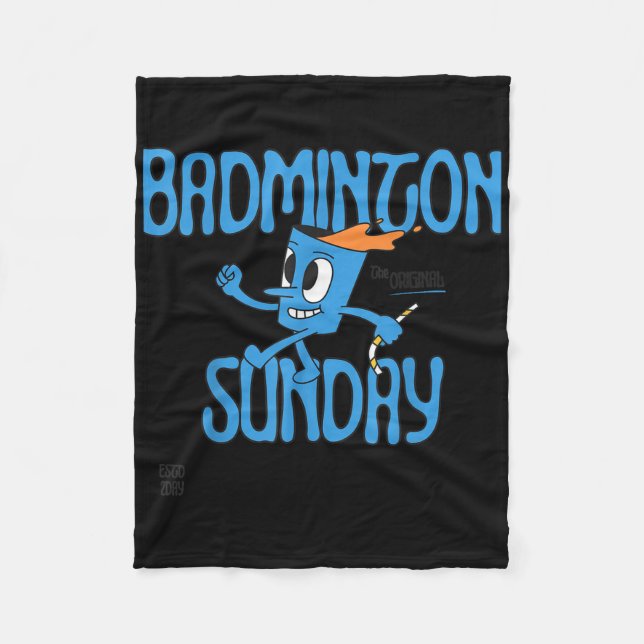 Badminton Sunday Racket Shuttle Game Play  Fleece Blanket (Front)