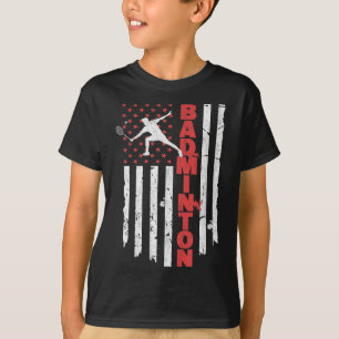 Badminton Team American Flag Usa Badminton For Wom T-Shirt