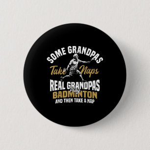Badminton Team Grandma Shuttle Player Badminton 2 Inch Round Button