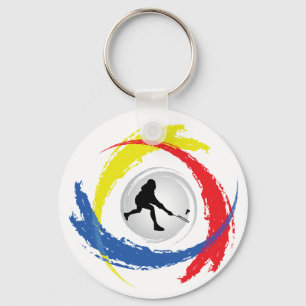 Badminton Tricolor Emblem Keychain