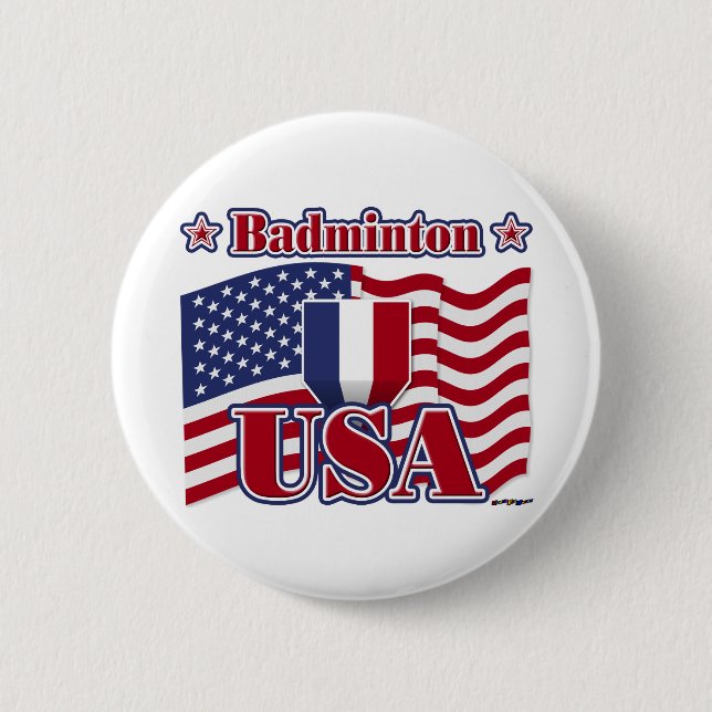 Badminton USA 2 Inch Round Button (Front)