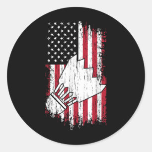 Badminton - Usa American Flag Badminton Tees Women Classic Round Sticker