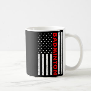 Badminton Usa Flag Graphic Badminton Player Shuttl Coffee Mug