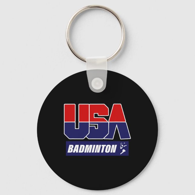 Badminton Usa  Keychain (Front)