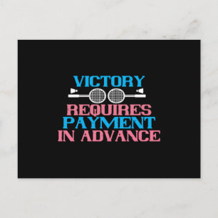 Badminton - Victory requires payment Postcard
