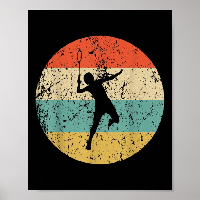 Badminton Vintage Retro Badminton Player  Poster (Front)