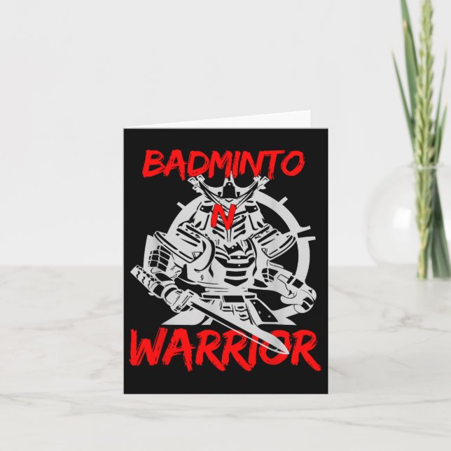 Badminton Warrior Racket Shuttle Sports Game  Card (Front)