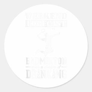 Badminton Weekend Forecast Classic Round Sticker