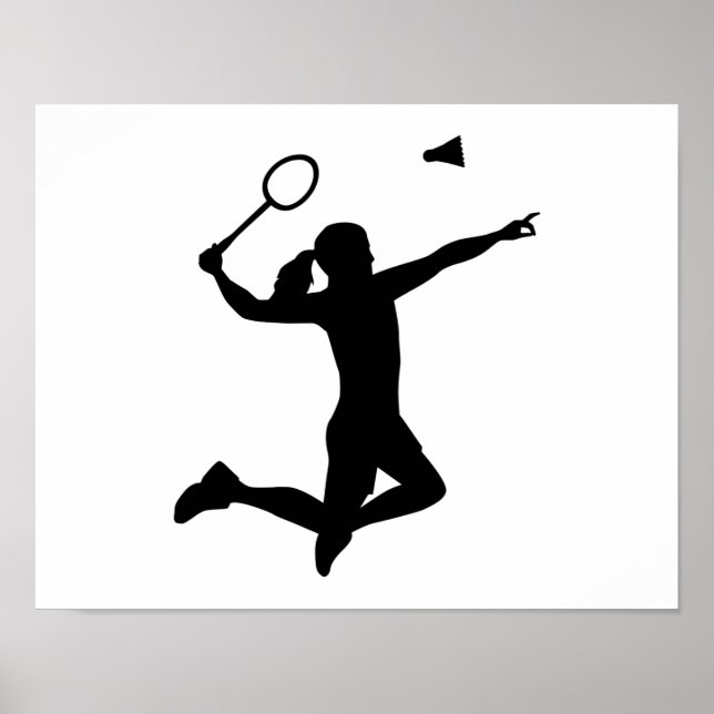 Badminton woman girl poster (Front)