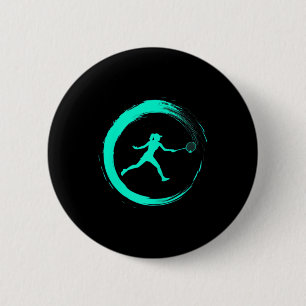 Badminton Woman Girl Sport Hobby Circle 2 Inch Round Button