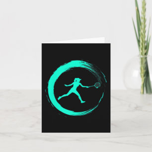Badminton Woman Girl Sport Hobby Circle Card