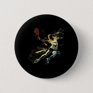 Badminton Woman Grafitti Shuttle Game For Girls 2 Inch Round Button