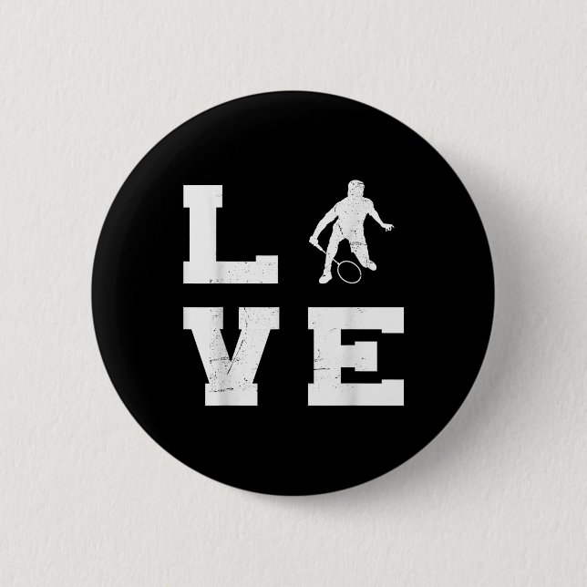 Badminton Womens Mens Badminton Player Shuttle  2 Inch Round Button (Front)