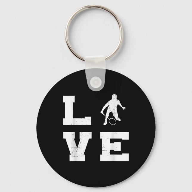 Badminton Womens Mens Badminton Player Shuttle  Keychain (Front)