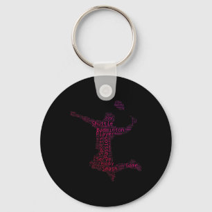 Badminton Womens Squash Shuttle Badminton Player Keychain