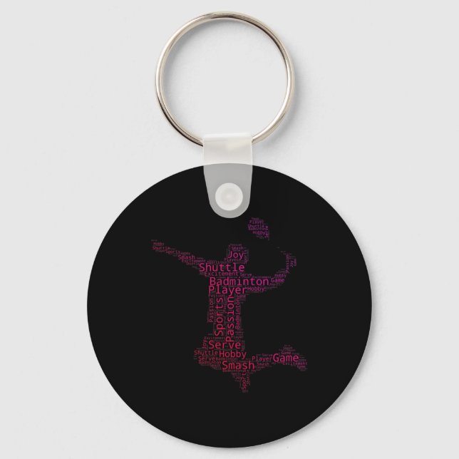 Badminton Womens Squash Shuttle Badminton Player  Keychain (Front)
