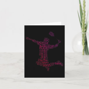 Badminton Words Lover Gift Badminton Player Gifts Card