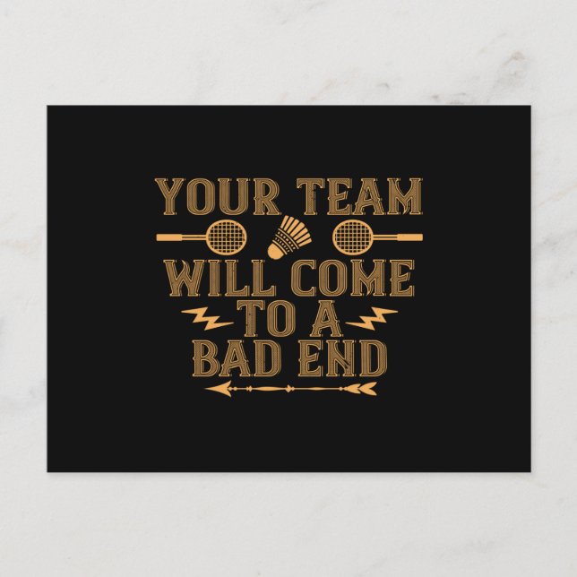Badminton - Your team will lose Postcard (Front)