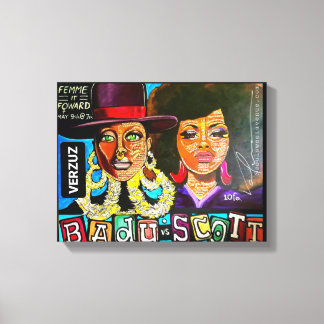 "Badu vs Scott" by Valencia Goodwin Canvas Print