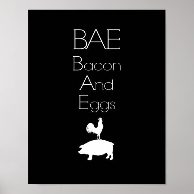 BAE 0 Bacon and Eggs Kitchen Poster (Front)