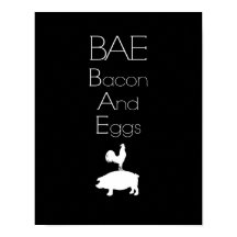 BAE 0 Bacon et oeufs Poster de cuisine